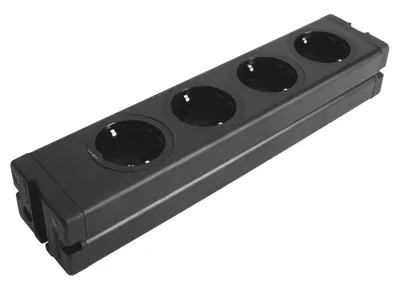Produktbild von EUROLITE Steckdosenleiste 4-fach ALU sw
