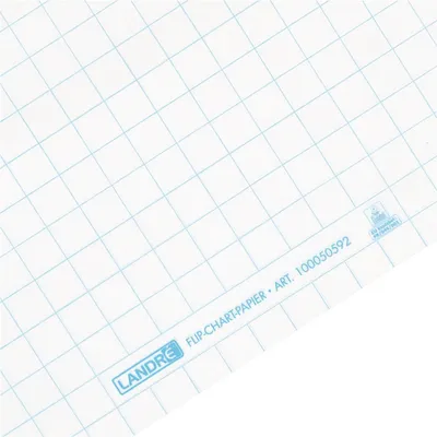 Produktbild von Landré Flipchartblock - kariert - 5 x 20 Blatt - 68 x 98 cm - weiß