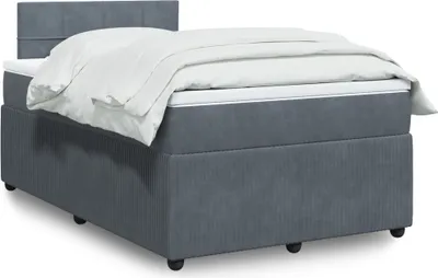 Produktbild von Boxspringbett mit Matratze Dunkelgrau 120x200 cm Samt, Klassische Betten 2024 Neu DesignMöbel