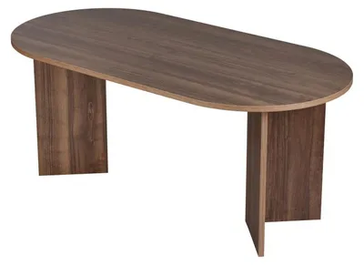 Image de Table à manger Table de salle à manger en bois MDF mélaminé noyer 180 x 90 x 75 cm charge 70 kg Scandinave