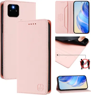Produktbild von Lederhülle für Google Pixel 5A Hülle Flip Brieftasche Kartenfächern Ständer Schutzhülle Pink