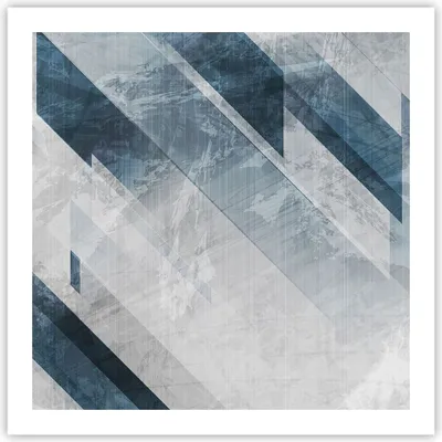 Produktbild von Poster - Poster ohne Rahmen - Blau Weiß Figuren - 60x60 cm - Wand Bild - Wanddeko - Wandbilder - Kunstposter - Wandposter - Bilder - Kunstdruck - Wanddekoration - Wandbild - P2XAC60x60-5082