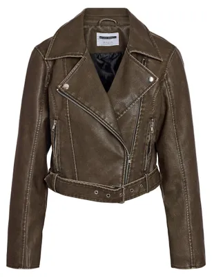 Produktbild von NOISY MAY Damen Nmnelly PolyurethanCropped Biker Noos, Black, m