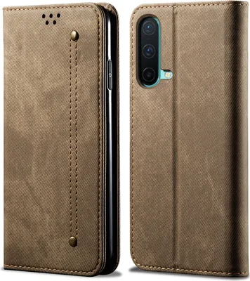 Obrázek produktu pro OnePlus Nord CE 5G Pouzdro, Kožené Peněženkové Pouzdro s Magnetickým Uzavíráním a Stojánkem pro OnePlus Nord CE 5G Khaki