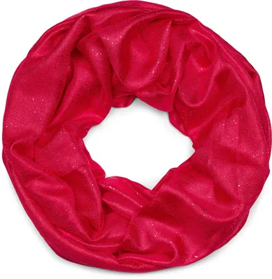 Produktbild von styleBREAKER Damen Loop Schal leicht und seidig mit Glitzer in Unifarben, Schlauchschal, Tuch 01016214