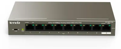 Produktbild von Tenda TEF1109P-8-102W, Fast Ethernet (10/100), Vollduplex, Power over Ethernet (PoE)
