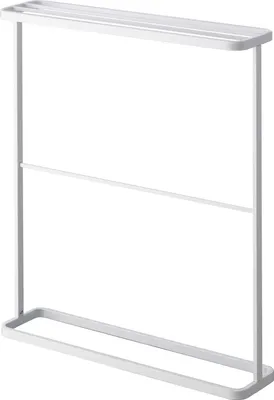 Zdjęcie produktu dla Yamazaki Home wieszak na ręczniki stojący łazienkowy wolnostojący metalowy 65x75x15cm biały