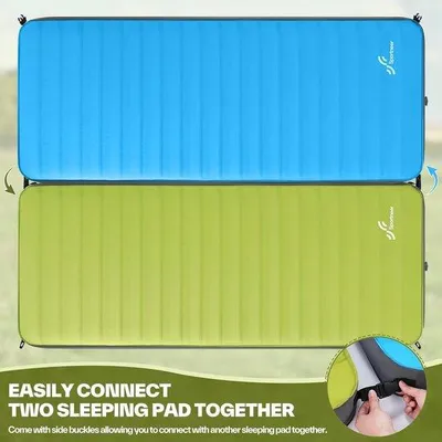 Image de Matelas de camping autogonflant, épaisseur 10 cm, 78 x 30 pouces, pour le camping, la randonnée et les voyages