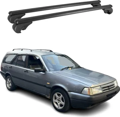 Image de Barres de toit Transversales pour Fiat Tempra 1990-1996 Aluminium Noir