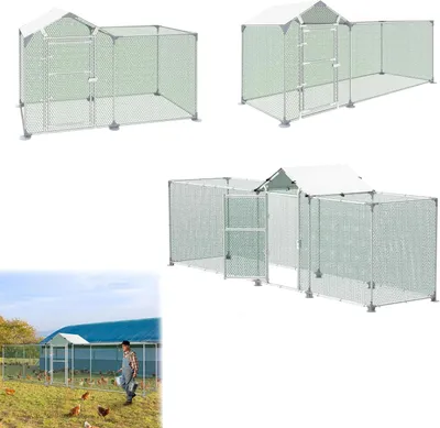 Produktbild von Hühnerstall - Hühnerauslauf - Vogelkäfig - Tiergehege - Außenbereich - Verzinkter Stahlrahmen
