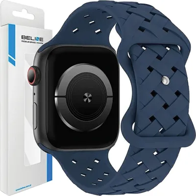 Produktbild von Beline Pasek Apple Watch Silikon gewebt 38/40/41Mm Niebieski /Deep Blue Box