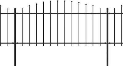 Produktbild von vidaXL Gartenzaun mit Speerspitze Stahl 1603,5 x 75 cm Schwarz