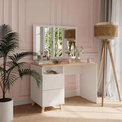 Immagine prodotto di Tavolo da toeletta Vicco Karen Bianco/Artisan 110 cm con cassetti, Model 56296