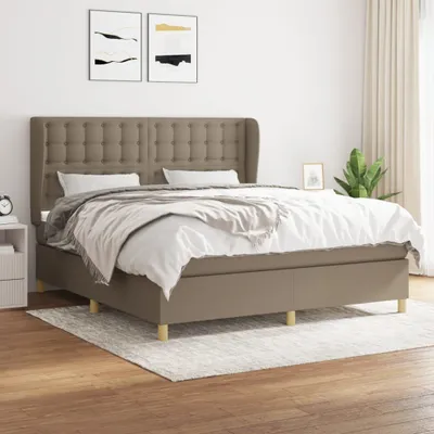 Produktbild von Cloris Designermöbel Boxspringbett mit Matratze Taupe 160x200 cm Stoff 2024 Neu