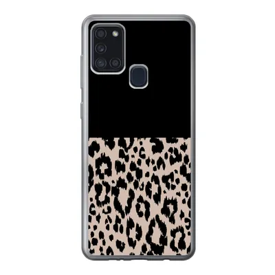 Produktbild von MuchoWow® Handyhülle Schutzhülle Hülle für Samsung Galaxy A21s Panther Druck - Tiere - Schwarz Silikon Softcase Handy Hülle - Hartschale