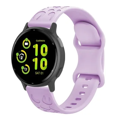 Produktbild von FFO2World 20-mm Silikonarmband mit Leopardenmuster – Für Samsung Galaxy Watch 7/6/5/4 & Garmin – Violett
