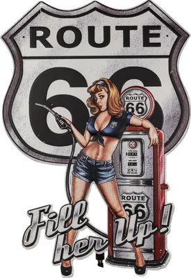 Productafbeelding van Blechschild XL1035 Rockabilly Route 66 US USA Zapfsäule 44 x 65