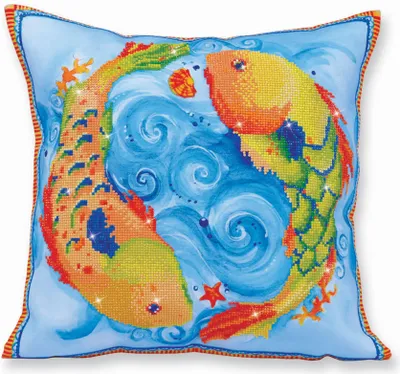 Produktbild von Diamond Dotz Kissenbezug Diamond Painting Dancing Fish 45x45 cm