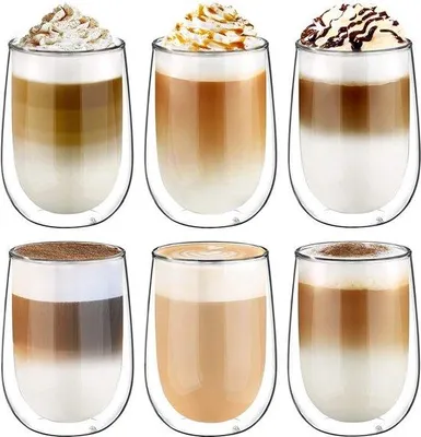 Produktbild von Famanu Teegläser Set – – Gläser für Kaffee – 6 Stück – 350 ml