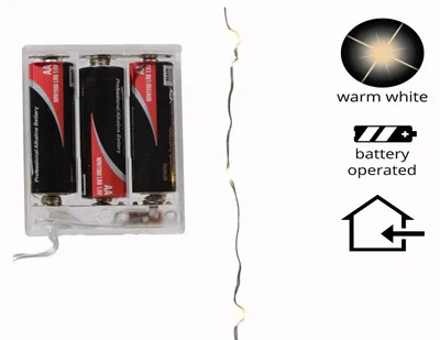 Produktbild von LED Lichterkette micro batteriebetrieben Silberdraht 2m 40LED warmweiß