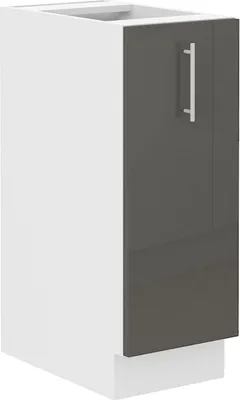 Produktbild von Küche Lara Grau Hochglanz Unterschrank 30 cm Schrankauszug Küchenschrank Küche