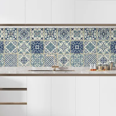 Produktbild von Selbstklebende Küchenrückwand für die Küche – Lumaléa – Zementfliesen-Effekt – Selbstklebend + GL?NZENDER Schutz – 60 x 60 cm