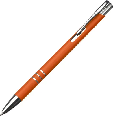 Produktbild von Schlanker Kugelschreiber / aus Metall / Farbe: orange