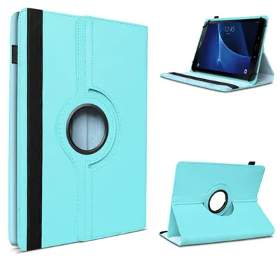 Produktbild von Samsung Galaxy Tab 4 / 3 / 2 10.1 Tablet Hülle Tasche Schutzhülle Case DrehbarFarbe 360 Uni:Türkis