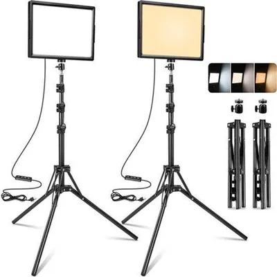 Zdjęcie produktu dla Światło LED ciągłe, 2 sztuki, dwukolorowe, 2800-6500K, możliwość regulacji jasności, lampa USB do zdjęć i filmów, 173 cm, zestaw oświetleniowy do fotografii z statywem, idealny do studiów, YouTube, TikTok, nagrywania filmów i streamingu gier