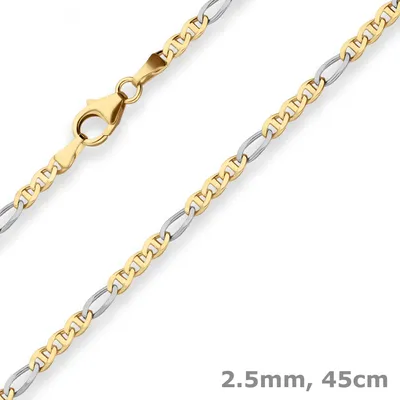2-5mm-Panzerstegkette-aus-333-Gold-gelb-weiß-45cm