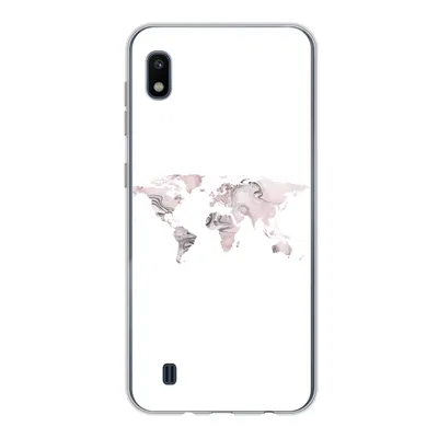 Produktbild von MuchoWow® Handyhülle Schutzhülle Hülle für Samsung Galaxy A10 Weltkarte - Marmor - Grau Silikon Softcase Handy Hülle - Schutzhülle