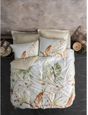 Produktbild von Bettwäsche-Set, 220 x 240 cm, 100% Baumwollsatin, Beige, 2 Kissenbezüge 60 x 60 cm, 210 Fadenzahl