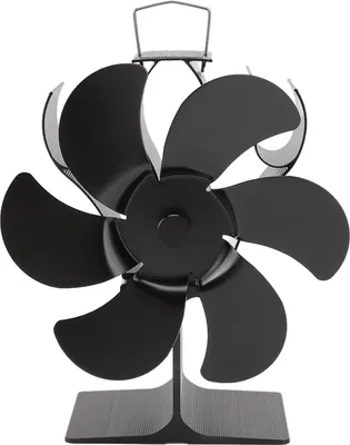 Obrázek produktu pro 6 lopatek ventilátoru na kamna Černý samospouštěcí ventilátor na kamna s vysokou teplotní odolností pro domácnost 152 mm