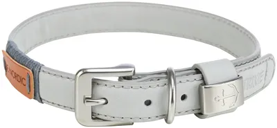Produktbild von Trixie BE NORDIC Leder-Halsband hellgrau, Größe: S-M
