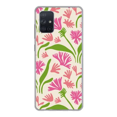 Produktbild von MuchoWow® Handyhülle Schutzhülle Hülle für Samsung Galaxy A51 Blume - Muster - Blatt Silikon Softcase Handy Hülle - Schutzabdeckung