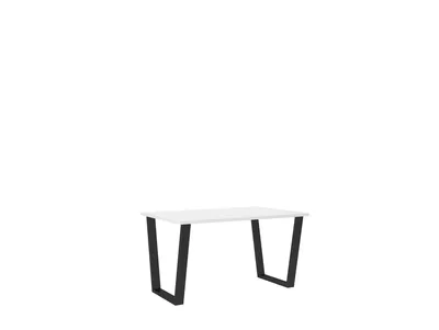 Produktbild von Esstisch CESAR 138 Weiß 138x90x75 cm – Moderner Küchentisch mit schwarzen Metallfüßen für Esszimmer und Wohnbereich