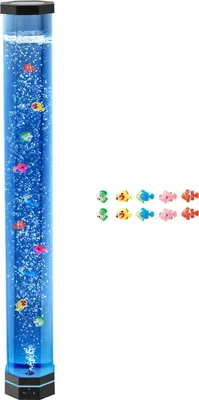 Image de SucceBuy Lampe à lave avec design de poisson, 1m, 16 couleurs, télécommande incluse