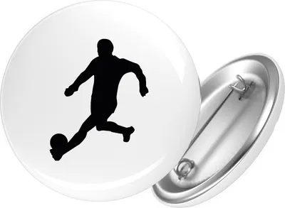 Produktbild von Huuraa Button Fußball Soccer 25mm rund mit Sicherheitsnadel Ansteckbutton Geschenkidee