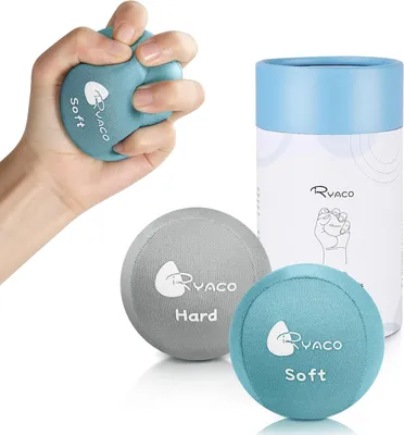 Imagen del producto de Juego de pelotas antiestrés para ejercicios de manos, suaves y duras, 2 unidades, para entrenamiento de la mano