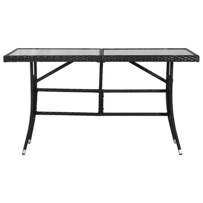 Immagine prodotto di Tavolo da Giardino Nero 140x80x74 cm in Polyrattan