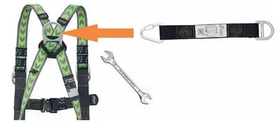 Obrázok produktu pre Kratos Bezpečnostné zadné očká - predĺženie s D-krúžkom, 40 cm, EN354