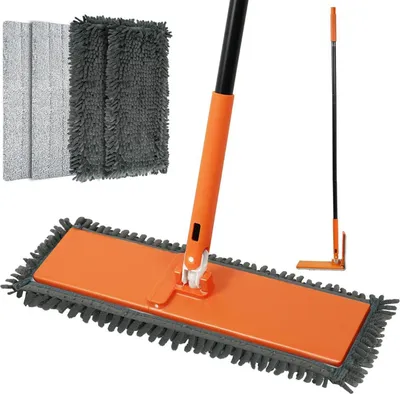 Image de JEHONN Serpillière 90° Pliable Panel 4 Pads Orange