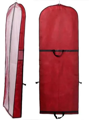 Zdjęcie produktu dla Ciemnoczerwona osłona na suknię wieczorową, 180 cm, zamek błyskawiczny, 2 kieszenie