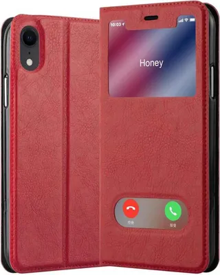 Obrázek produktu pro Cadorabo Protective Case for Apple iPhone XR Case in Red Pouzdro na mobilní telefon typu kniha Cover Etui