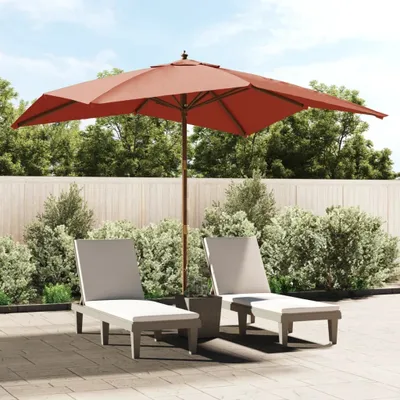 Produktbild von Maison Exclusive - Sonnenschirm mit Holzmast Terrakotta 300x300x273 cm