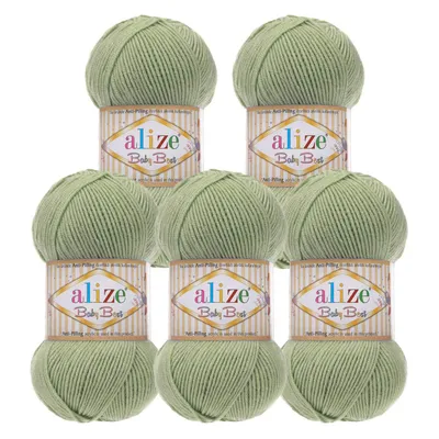 Produktbild von 5 x 100g Strickgarn ALIZE Baby Best uni Babywolle Wolle Antipilling 44 Farben