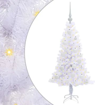 Imagen del producto de vidaXL Árbol de Navidad artificial, blanco, 120 cm, de PVC y acero