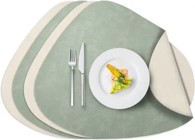 Productafbeelding van Servettenringen van Polyurethanleer, 4 stuks, 34 x 42,5 cm, waterbestendig, voor de eettafel