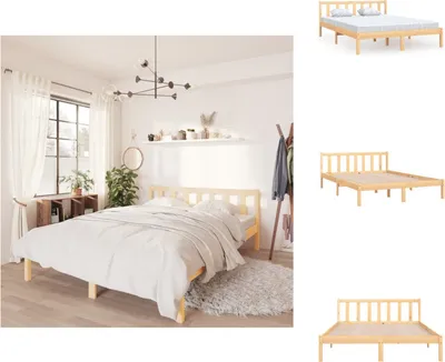 Produktbild von vidaXL Massivholzbett Kiefernholz 140x200 cm -  Betten & Bettgestelle
