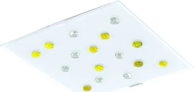 Produktbild von Deckenleuchte, 2 Flammig, Glasschirm satiniert, weiß, gelb